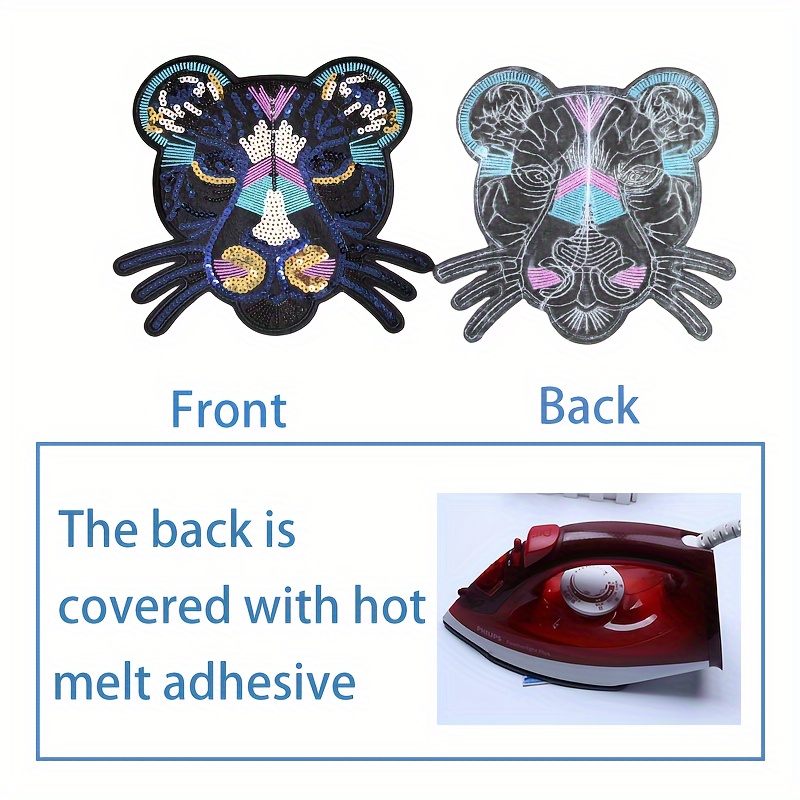 Toppa Leopardata Con Paillettes Ricamate - Applicazione Per Giacca O Jeans (1 Pezzo) - Foto 7