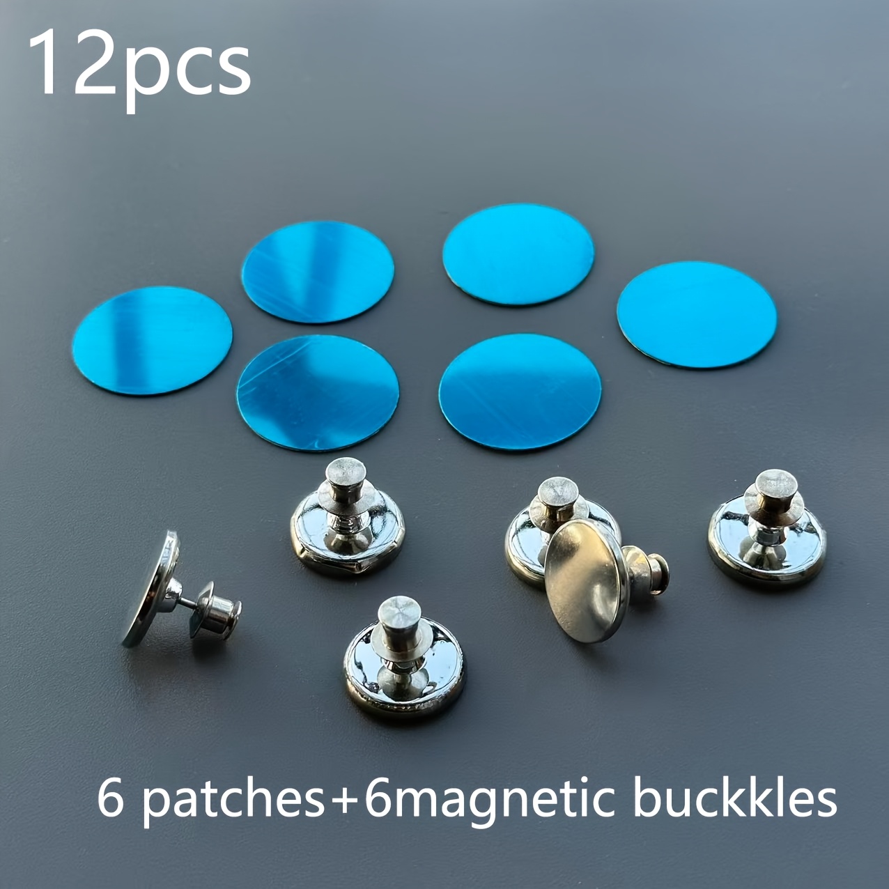 Image of 12/20pcs Curtain Tiebacks, Metal Magnetic Hooks Magnetic Buckles, Suitable For Curtains, Shower Curtains, Wall-mounted Magnetic Buckles, For Shower Curtains, Seam Closures, Wall And Door Stickers
