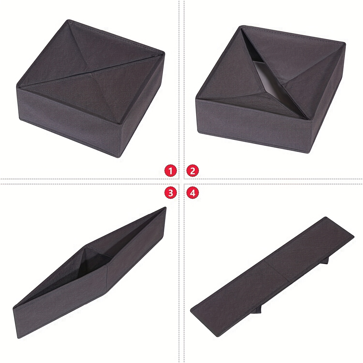 4件套折叠布艺收纳盒衣柜抽屉整理篮分隔箱内衣袜子内裤文胸衣物储物筐 商品详情 3