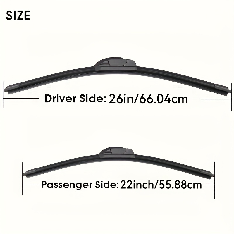 TEMU Car Wiper Blade For Civic 8th Generation Sedan 2005-2011 26"+23" Windshield Windscreen Clean Natural Rubber Cars Wipers