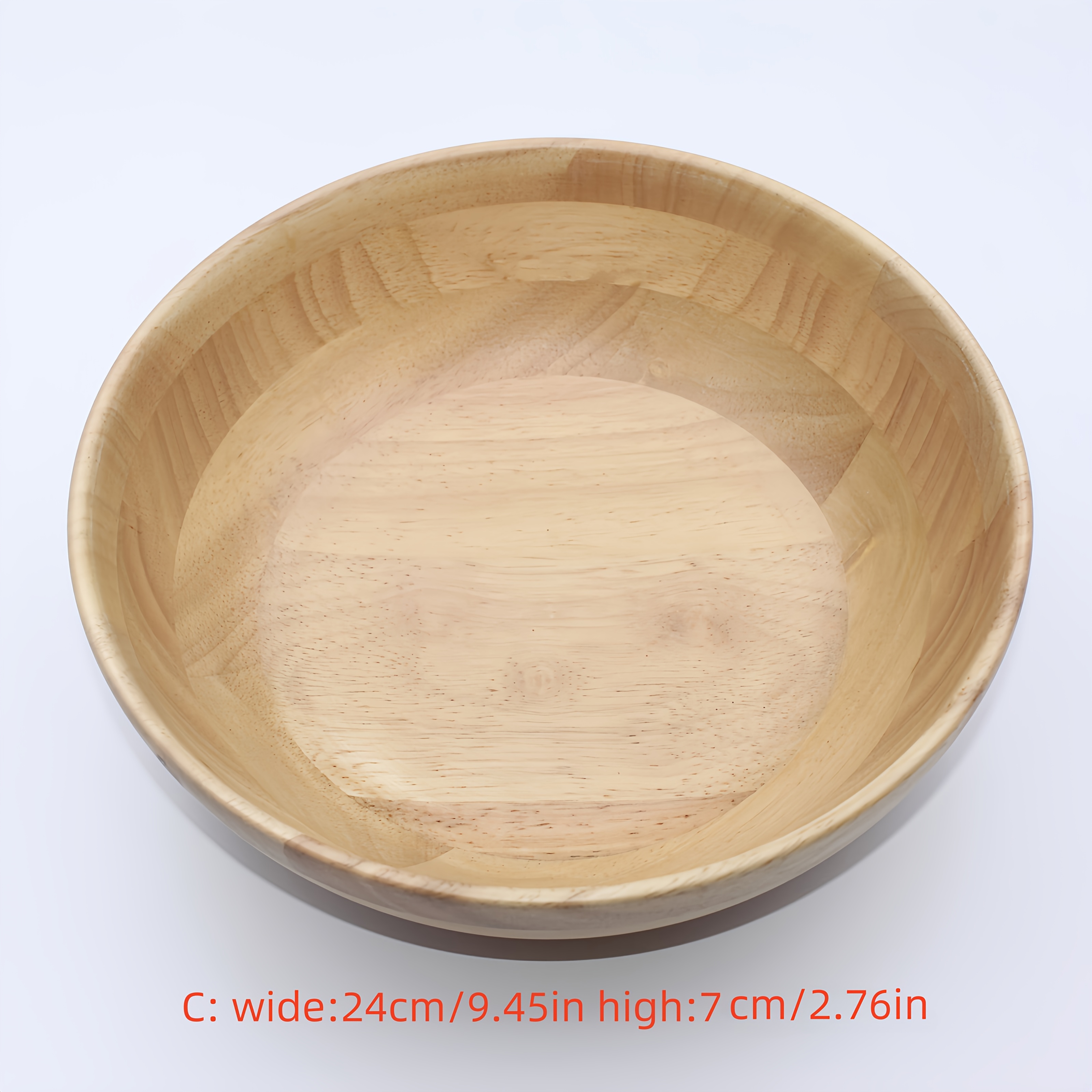 TEMU Japanese Solid Wood Mixing Bowl Salad Bowl Kitchen Vegetable Bowl Wooden Bowl Fruit Bowl Large Mixing Bowl Hotel Household Mixing Bowl Soup Bowl