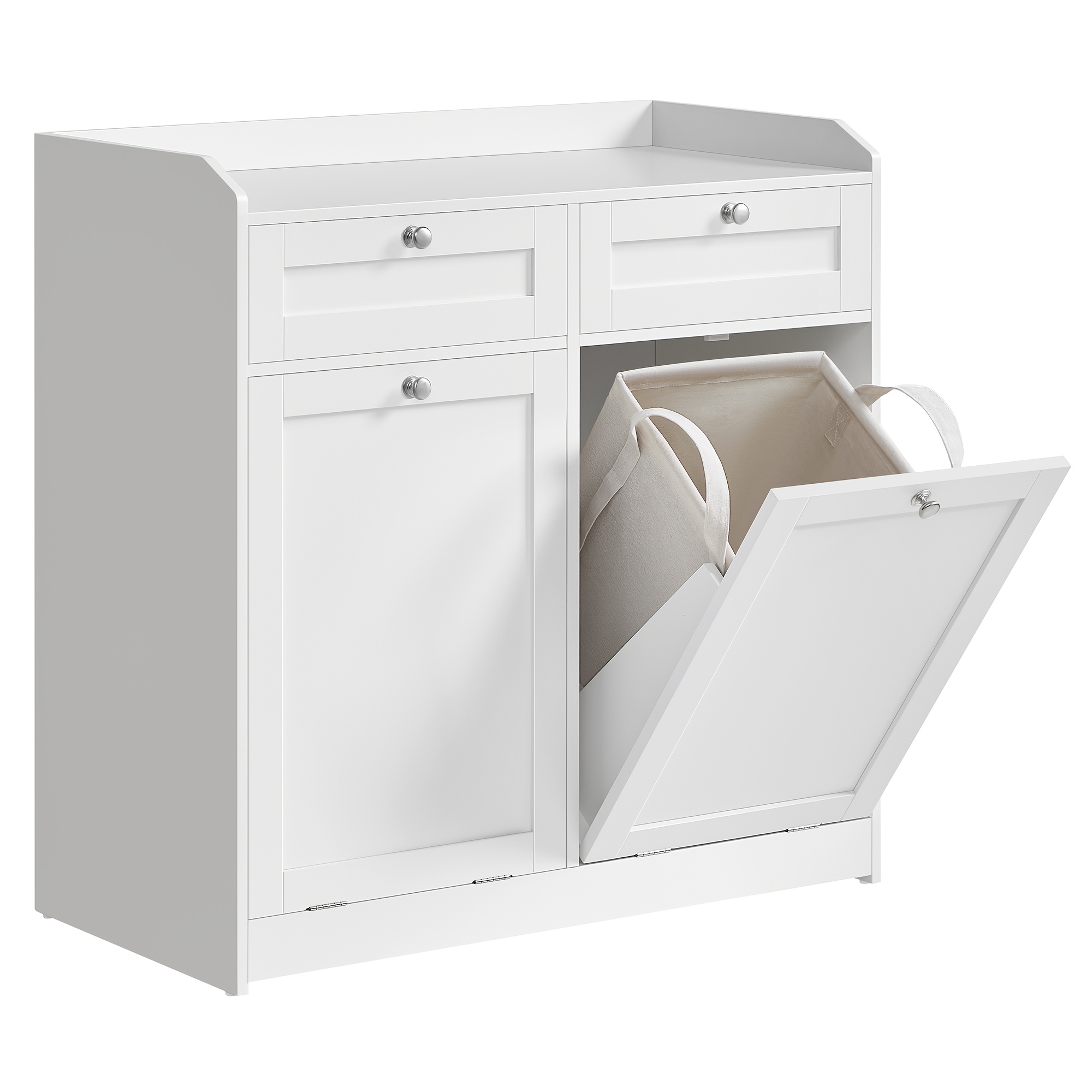 Laundry Cabinet With Tilt-out Basket, Freestanding Storage Unit With Drawer & Removable Laundry Hamper, 15.8 X 31.1 X Inches, Multifunctional Organizer For Bathroom & Living Room