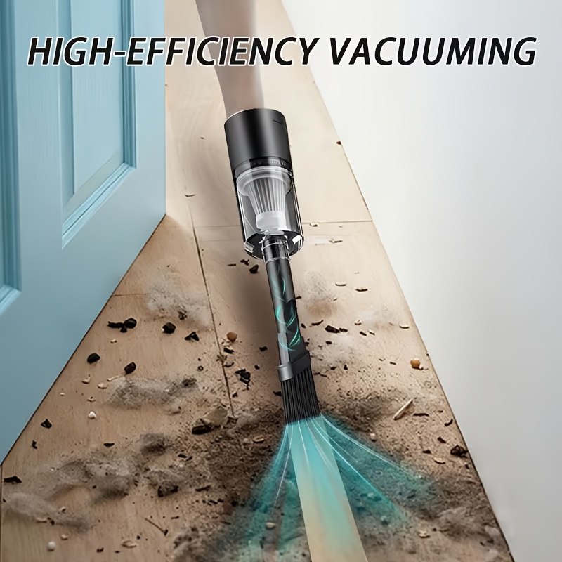Aspiradora Portátil Inalámbrica de Mano con Tecnología de Succión Ciclónica Tornado. Su Diseño Ligero y Sin Cables Permite una Limpieza Más Flexible en Movimiento. El Motor Recargable y Potente Ofrece una Succión Duradera, Ideal para Rendijas de Sofás, Asientos de Coche, Teclados de Oficina y Más.