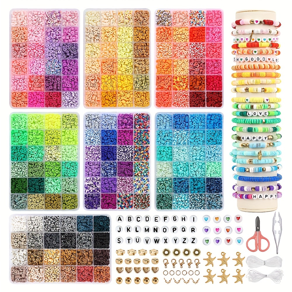 16800 pcs polymer clay beads for bracelet making kit 168 colors flat round polymer clay beads friendship bracelet kit for diy jewelry making details 1