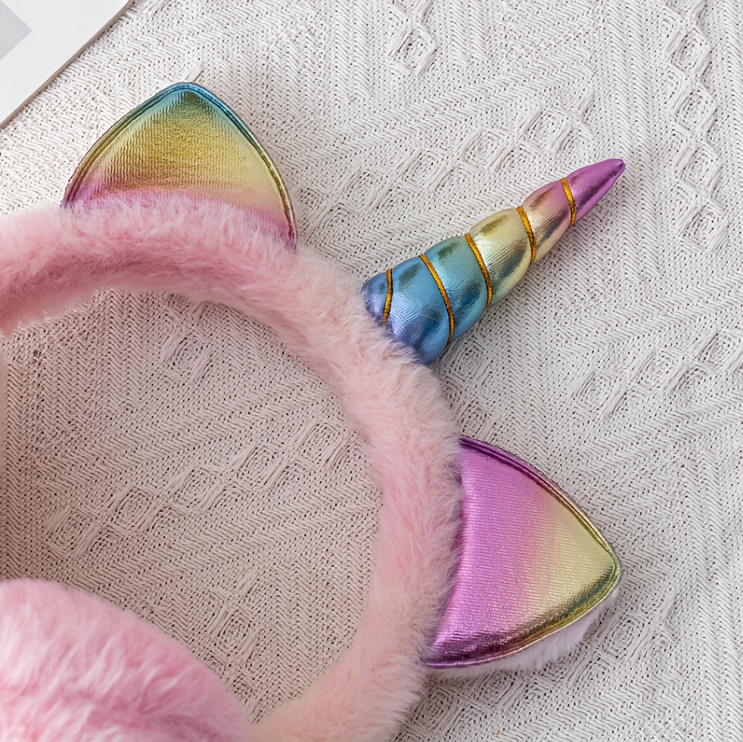 Unicorn Ear Warmers: Soft Fleece and Sparkly Ears - Perfect for Winter Fashion details 5