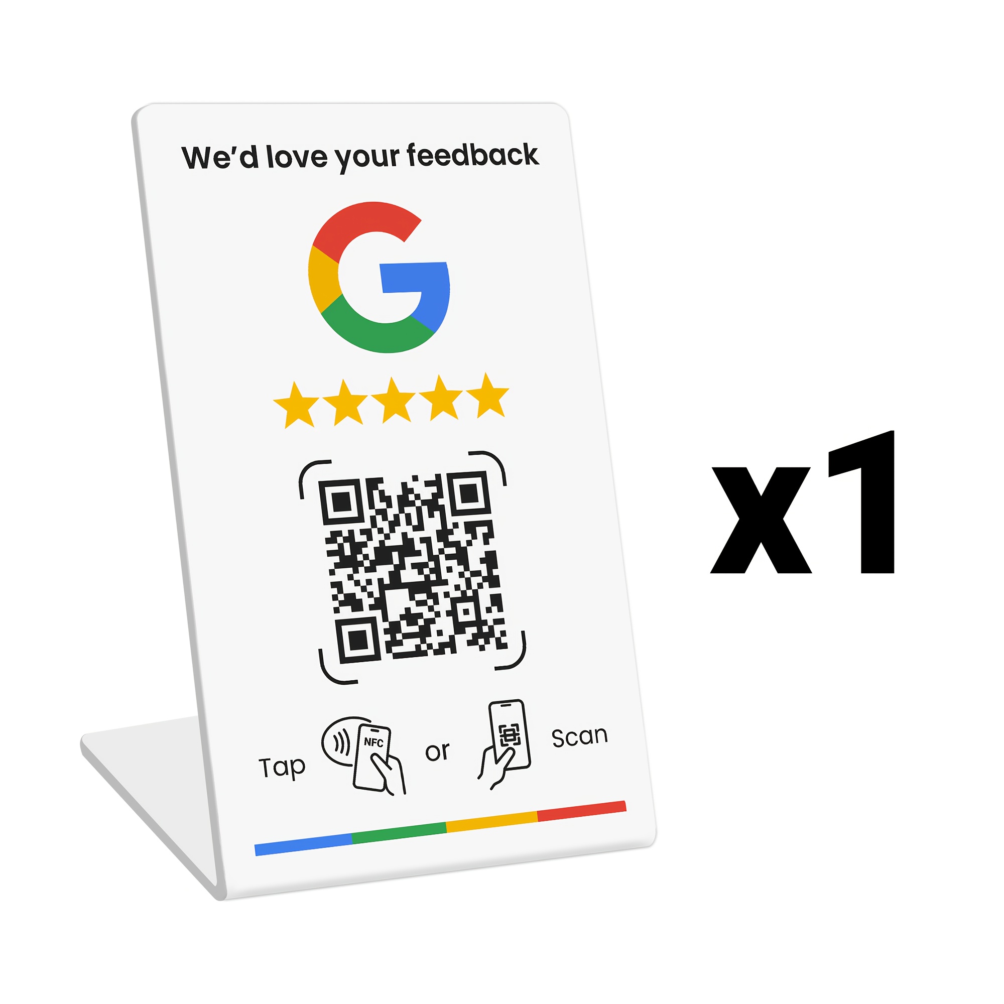 Business Stand For Google Review | Nfc Tap & Dynamic | Easy Setup With Review | Required | Review Us On | Review Sign