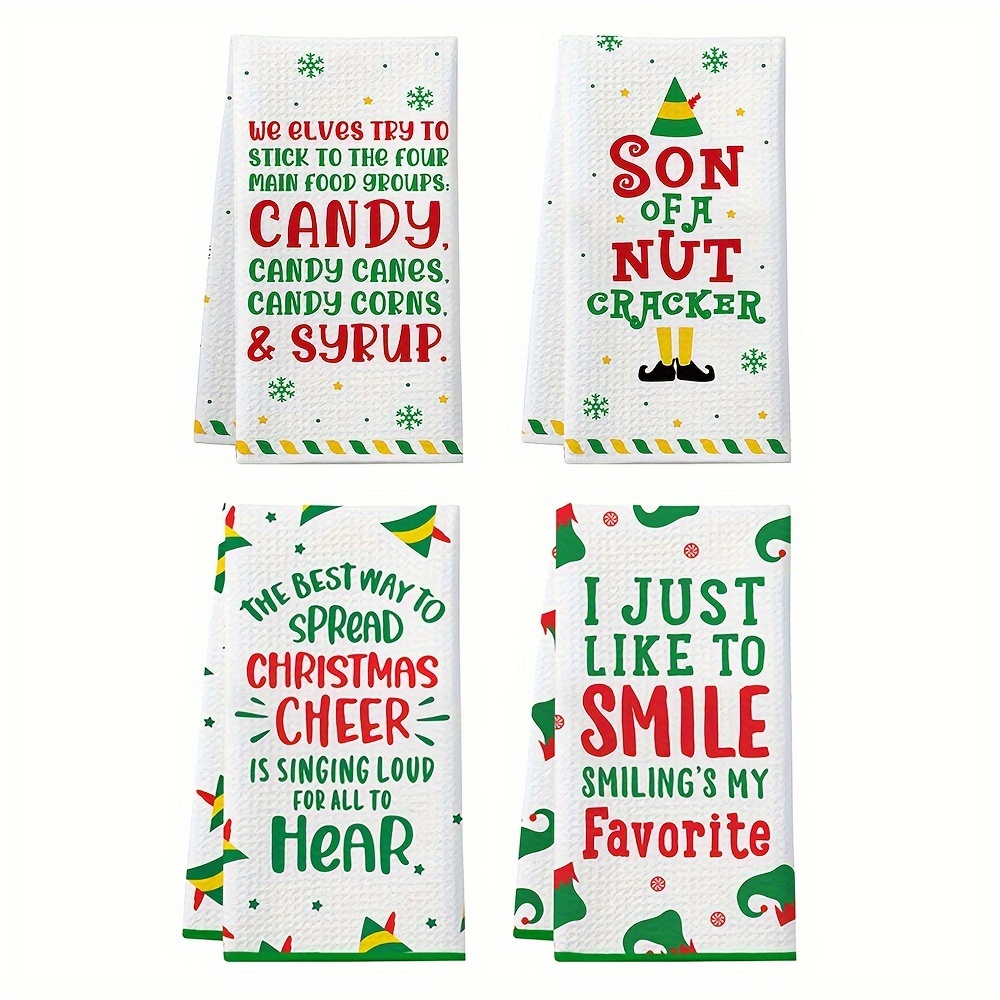 

2pcs Christmas Towels - Polyester, Elf , For &