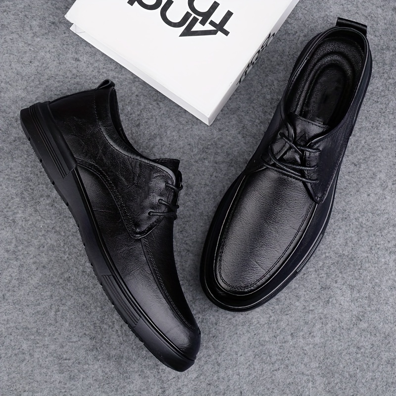 spring autumn new mens lace low top loafers slip genuine  display picture 3