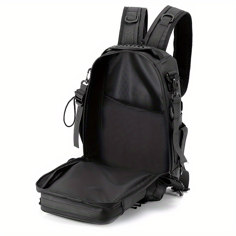 [Premium Fishing Backpack] Lightweight, Premium Moire 1pc Fishing Backpack with Rod Holder | Spacious Storage for Fishing Gear - Ideal for Camping and Hiking Enthusiasts