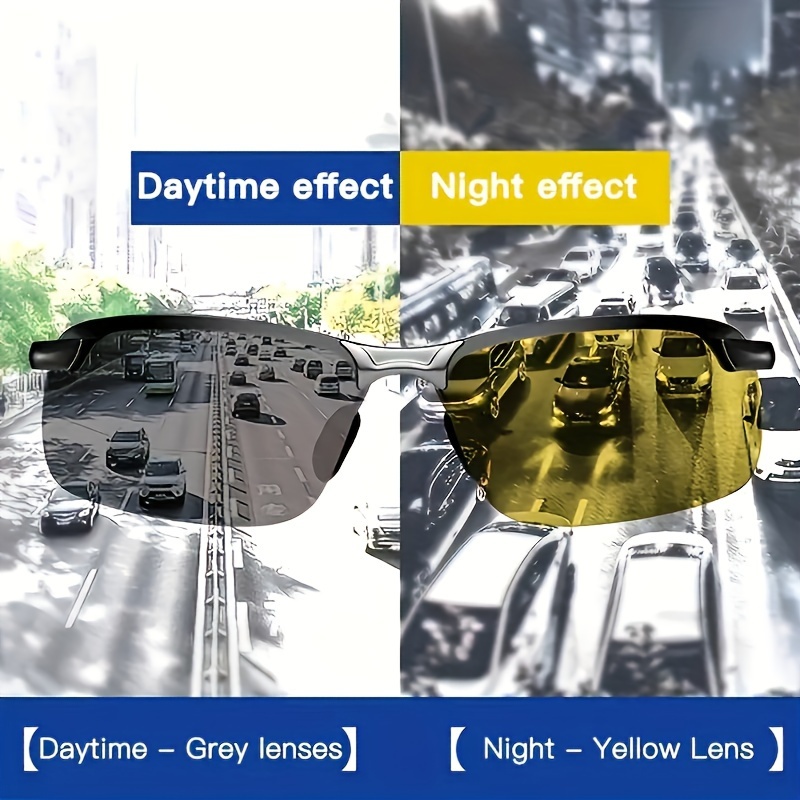 ultra light polarized night vision driving glasses for men women anti glare half for safe visibility details 5