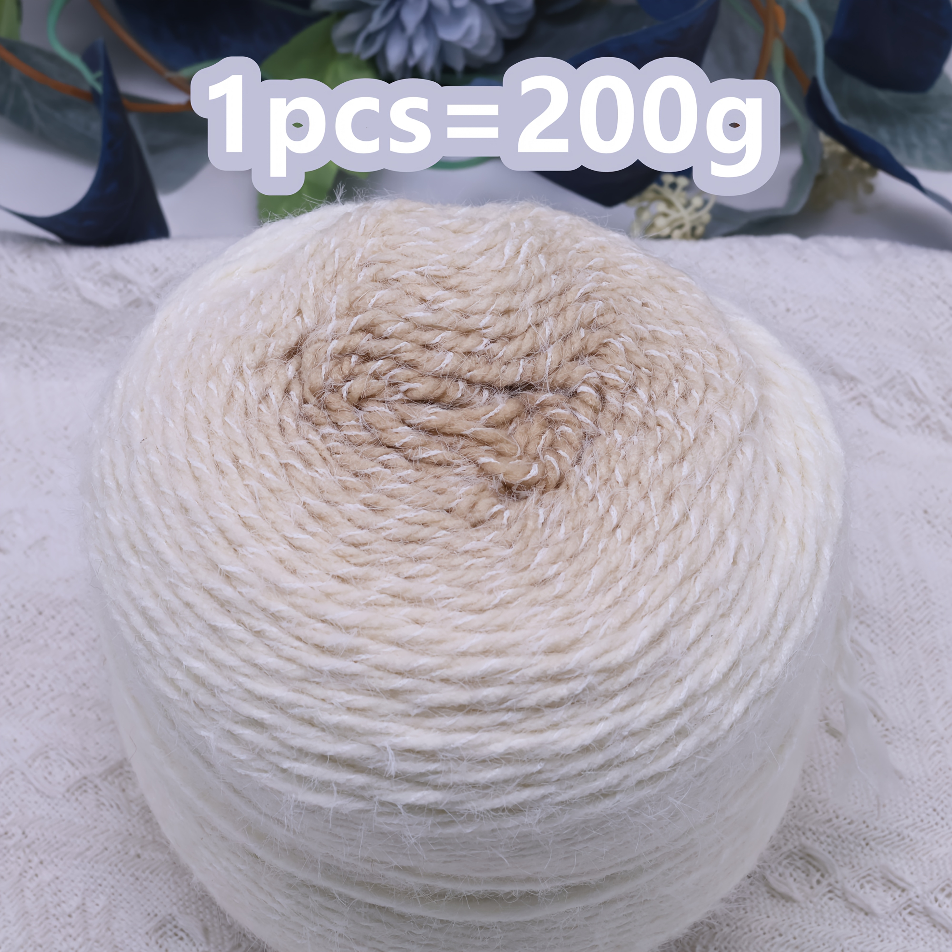TEMU 1pc=200g New Gradient Long Plush Yarn Scarf Hand Knitting Mist Handmade Crochet Star Flower Blanket Yarn