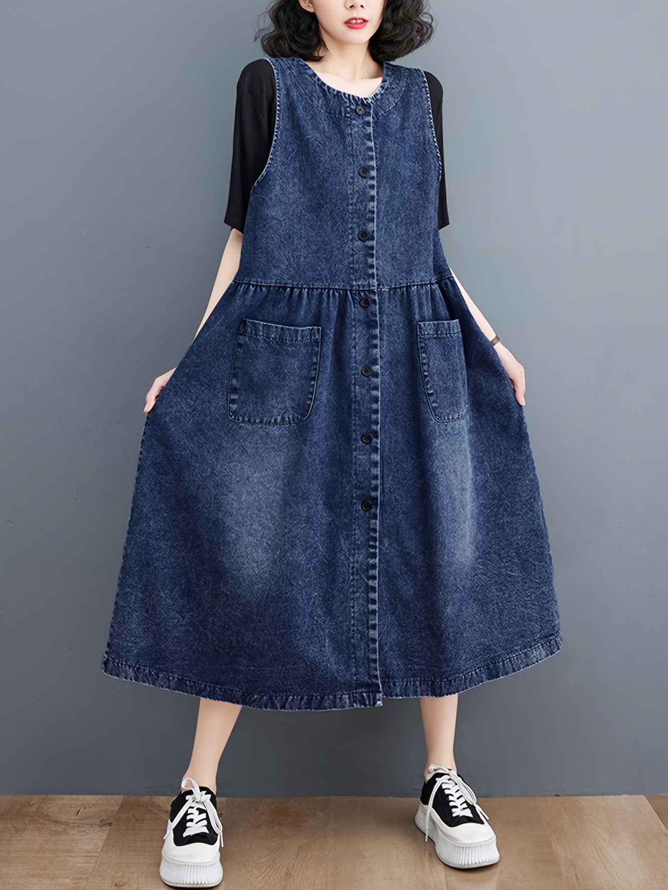 womens summer plus size vintage loose a line midi - Temu Pakistan