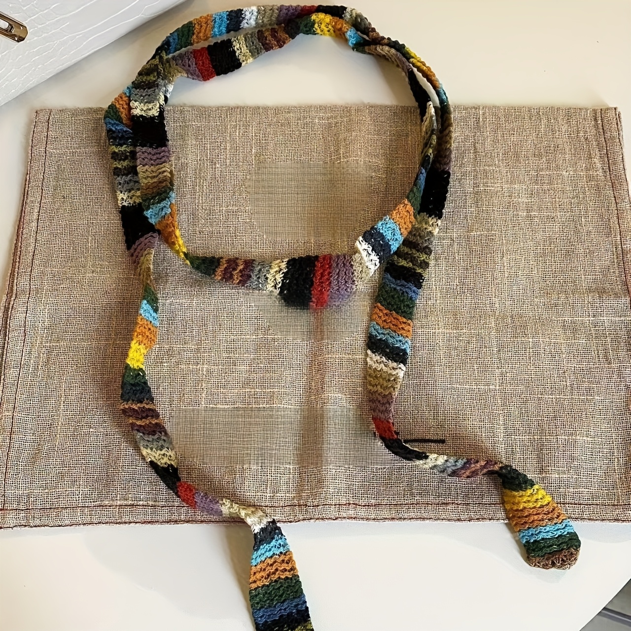 Japanese Retro Harajuku Style -block Long Scarf Striped Multi-functional Versatile Additions Belt