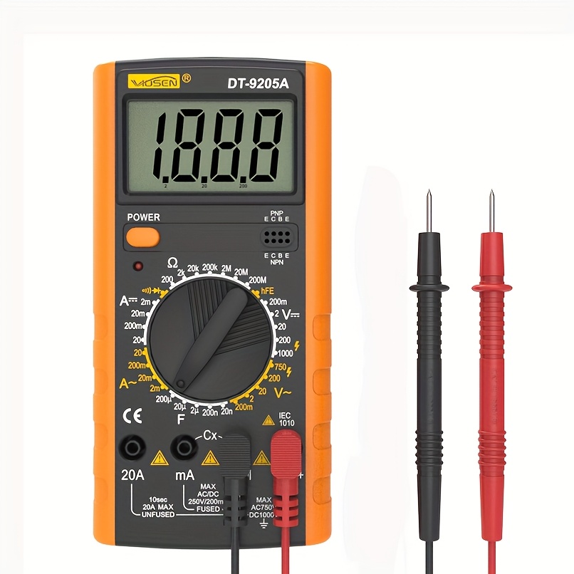 Digital multimeter, counting voltmeter, ohmmeter, precise measurement of voltage, current, resistance, diode, continuous duty cycle, capacitance