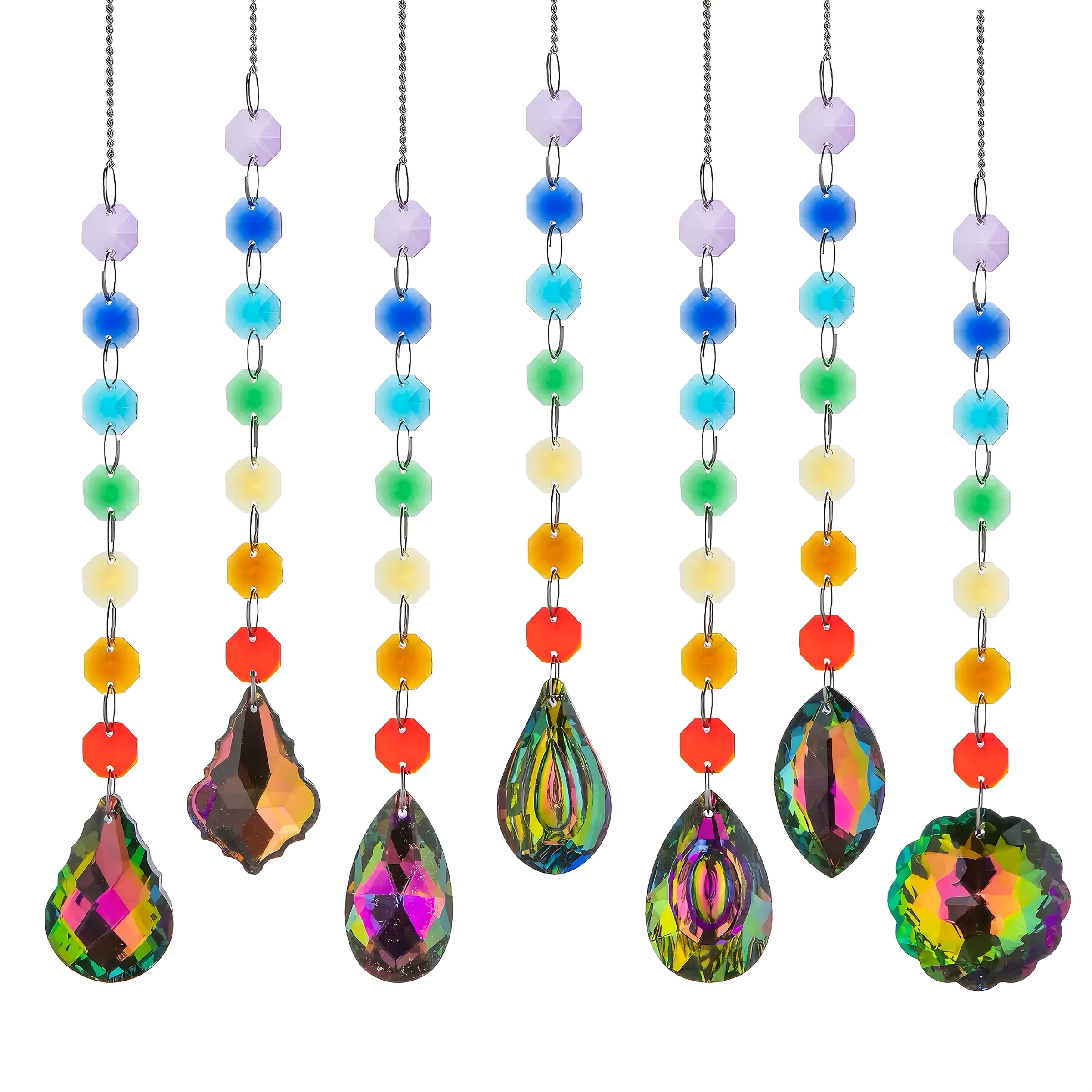 TEMU Set di 7 vivaci cattura a tema amore, questi ornamenti in vetro a dotati di ganci e per decorare finestre, balconi o giardini. Regali ideali per