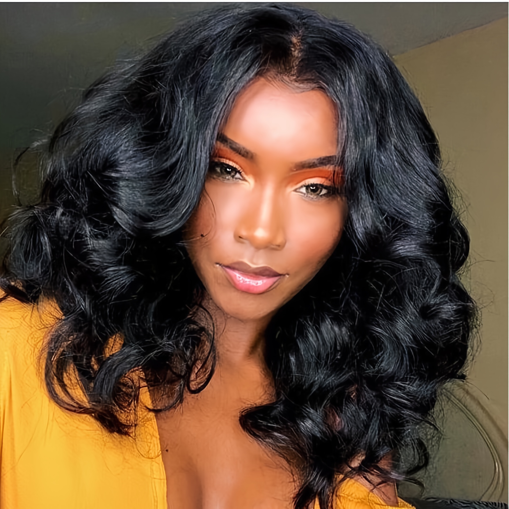 short wavy wigs women lace part heat resistant body wave - Temu display picture 1