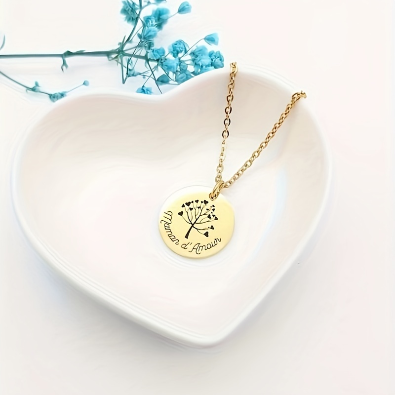 

Collier Arbre de Vie Gravé sur Mesure - Pendentif Élégant en Acier Inoxydable pour Maman & , Cadeau d'Anniversaire ou de Noël