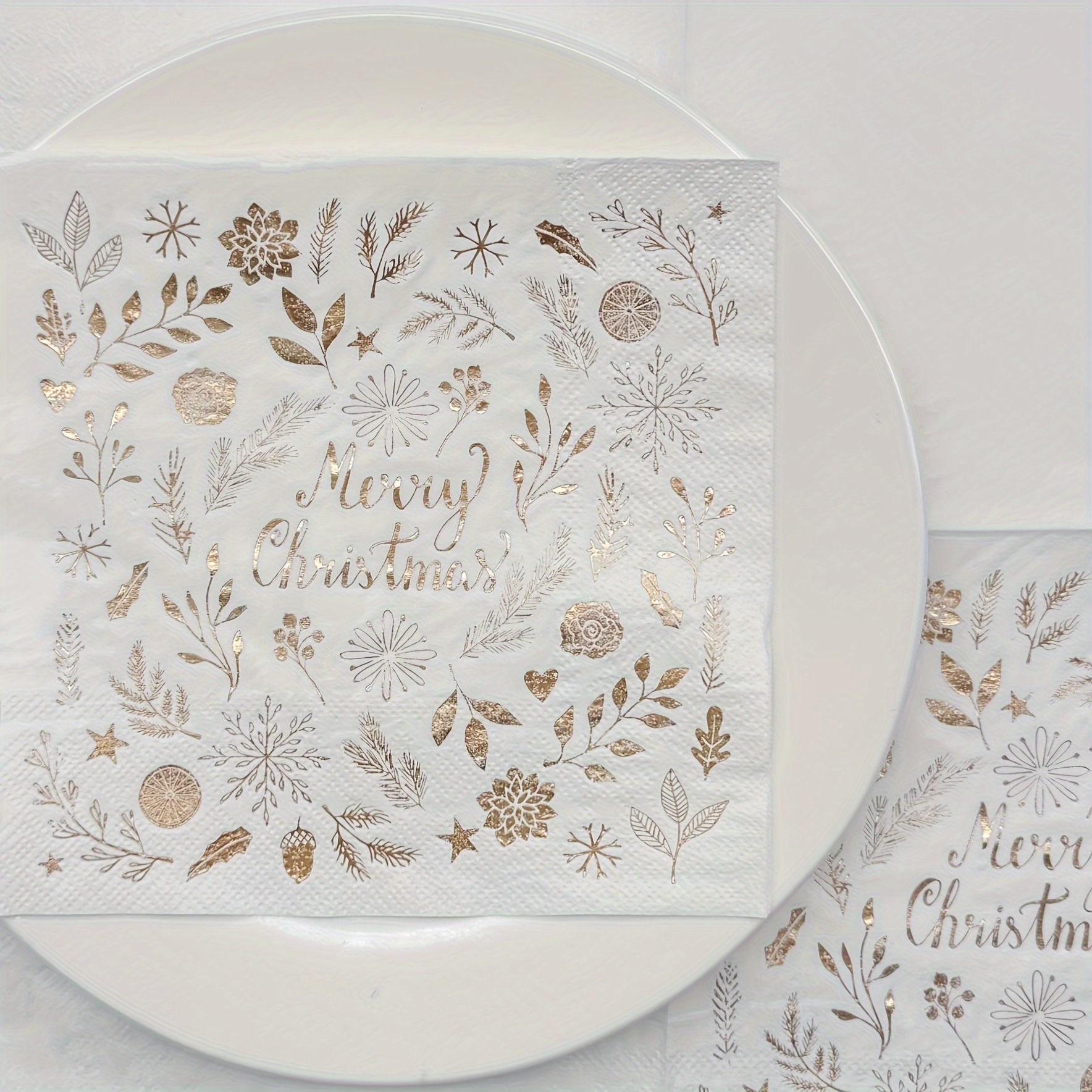 Image of 16pcs Christmas Napkins 13x13" - Festive Holiday Table Decor, Perfect For Parties & Home Celebrations, Red & Golden For Christmas,newyear,valentine,party Events