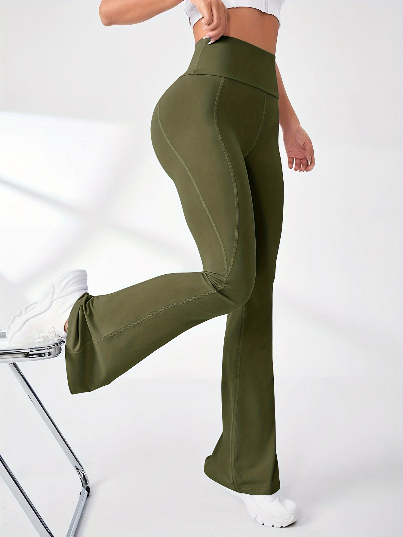 pantalones color pantalones yoga correr altavoz verde Temu Spain