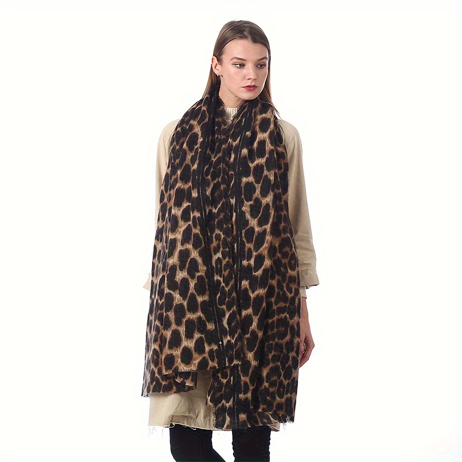 

2025 Trendy Leopard Print Faux Cashmere Scarf - Soft, & Warm With Tassels For Autumn/winter | Long Shawl