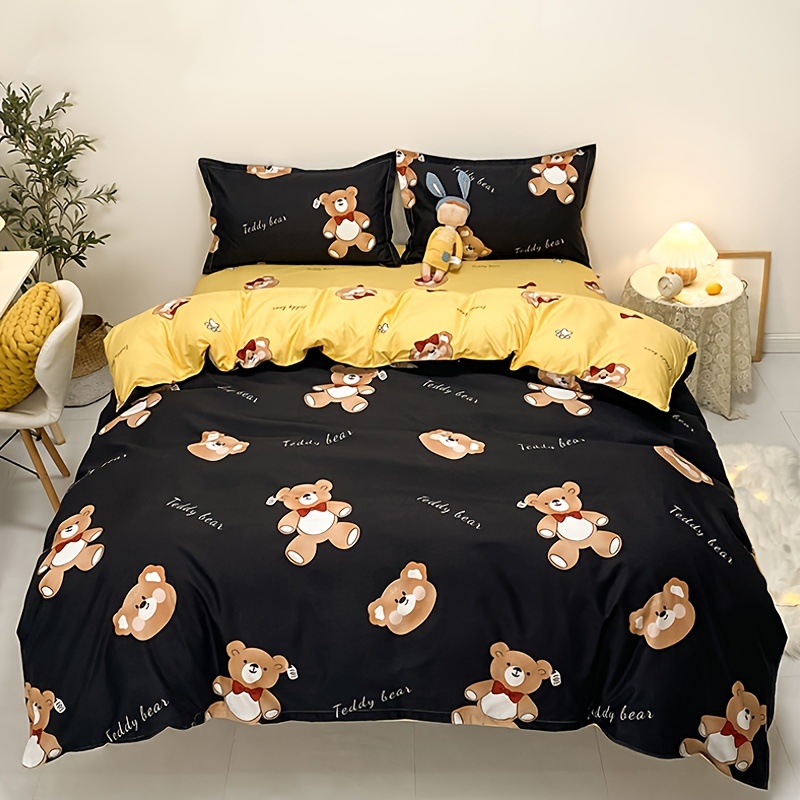 

4pcs Duvet Cover Set (1*duvet Cover +2*pillowcase, Without Core, 1*flat Sheet), Printed Bedding Set, Soft Comfortable And Skin-frinendly Duvet Cover, For Bedroom, Guest Room