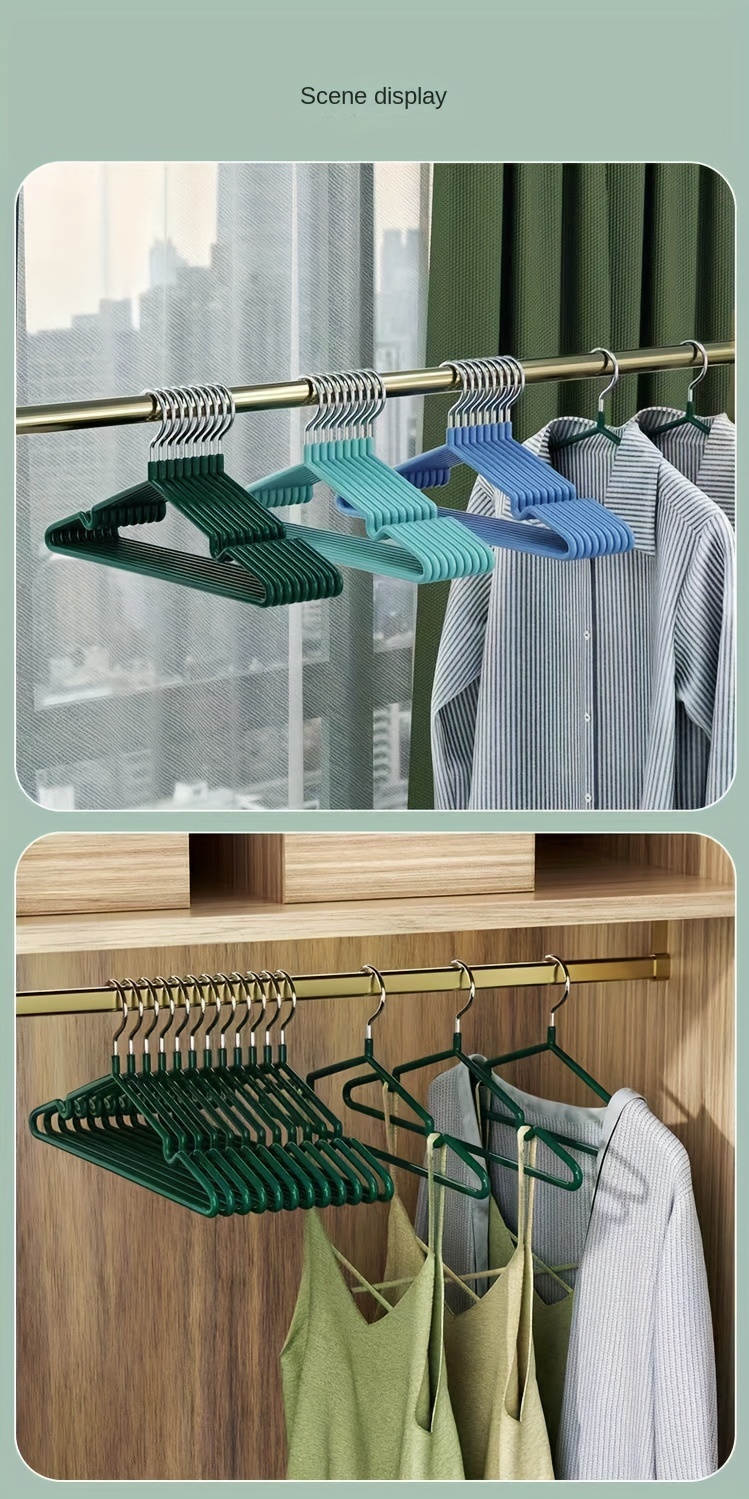 10pcs 20pcs adult clothes hanger   plastic coated metal non slip traceless clothes hanger clothes hanging rack details 0