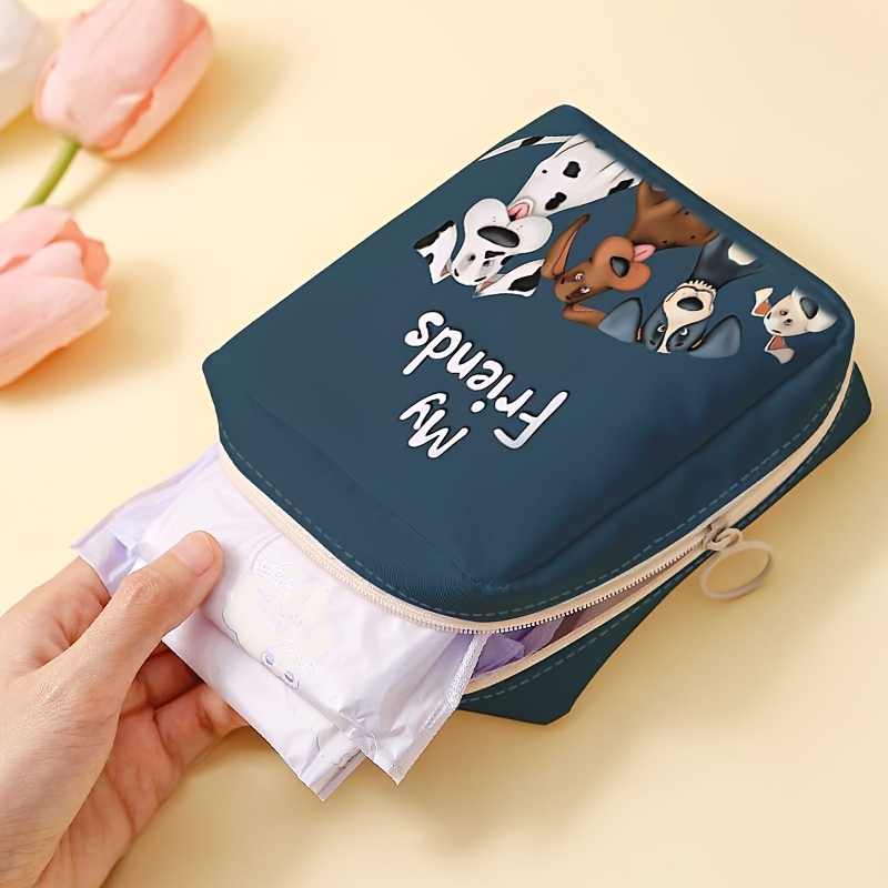 

1pc, Pattern Printed Portable Large Capacity Sanitary Napkin Storage Bag, Candy And Miscellaneous Storage Bag, Lightweight And Versatile Bag