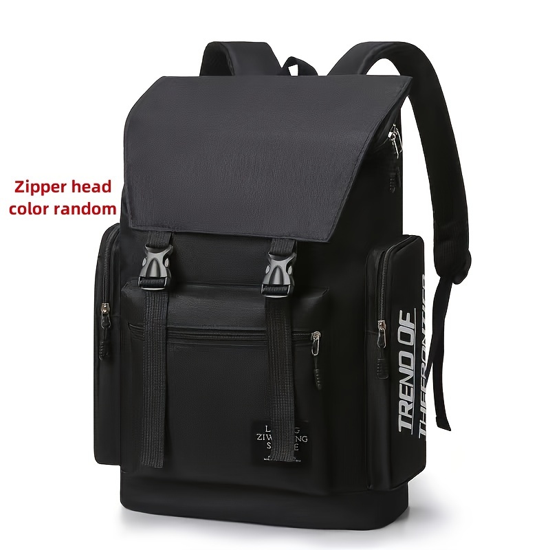 TEMU 1pc New Book Bag Backpack Computer Bag Solid Student Backpack Trendy Brand Men's Travel Shoulder Bag Travel Bag, Casual Bag