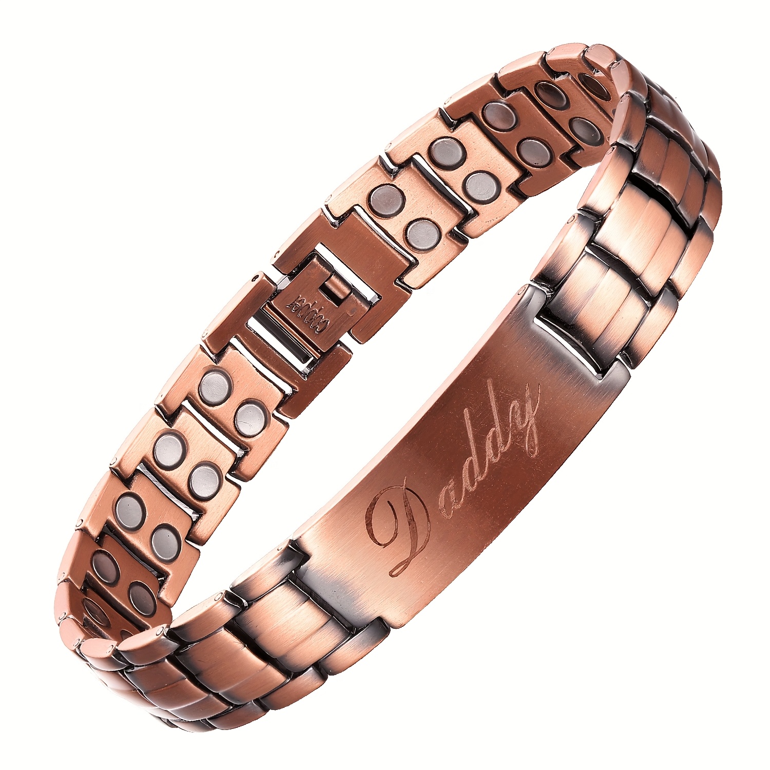 Men's Copper Cross Magnetic Bracelet with Adjustable Tool