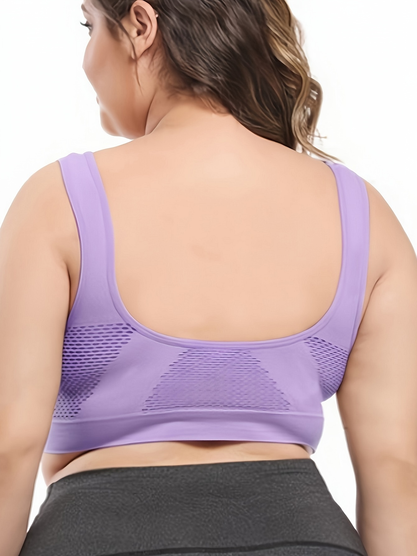  ZYLDDP Sports Bra Women's Top Solid Color Inner Fit Plus Size  Vest Yoga Sports Beauty Back Bra Women Underwear (Color : Purple, Size :  Small) : Clothing, Shoes & Jewelry