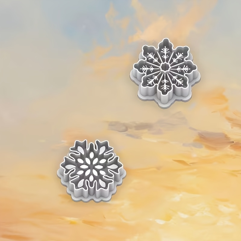 TEMU Ensemble de 2 coupe-coupe en polymère style bohème/glace de neige, ensemble de coupe-coupe en pour la fabrication de bijoux sur le thème de