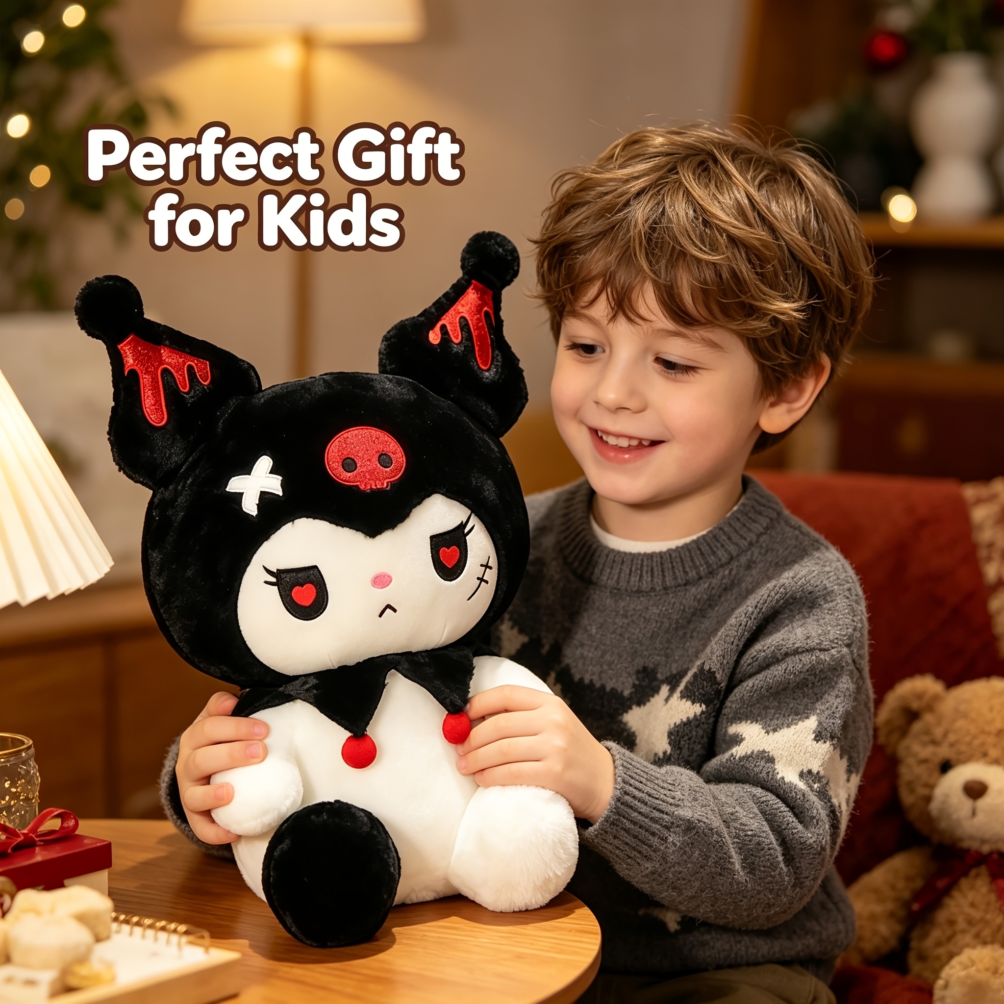 Image of Officially Licensed Hello Kitty, Kuromi & My Melody Plush Doll - & Suitable For Party Decorations, Birthday Gifts, Collectible Stuffed Animal With Kuromi Character Accessory (kawaii Doll For)