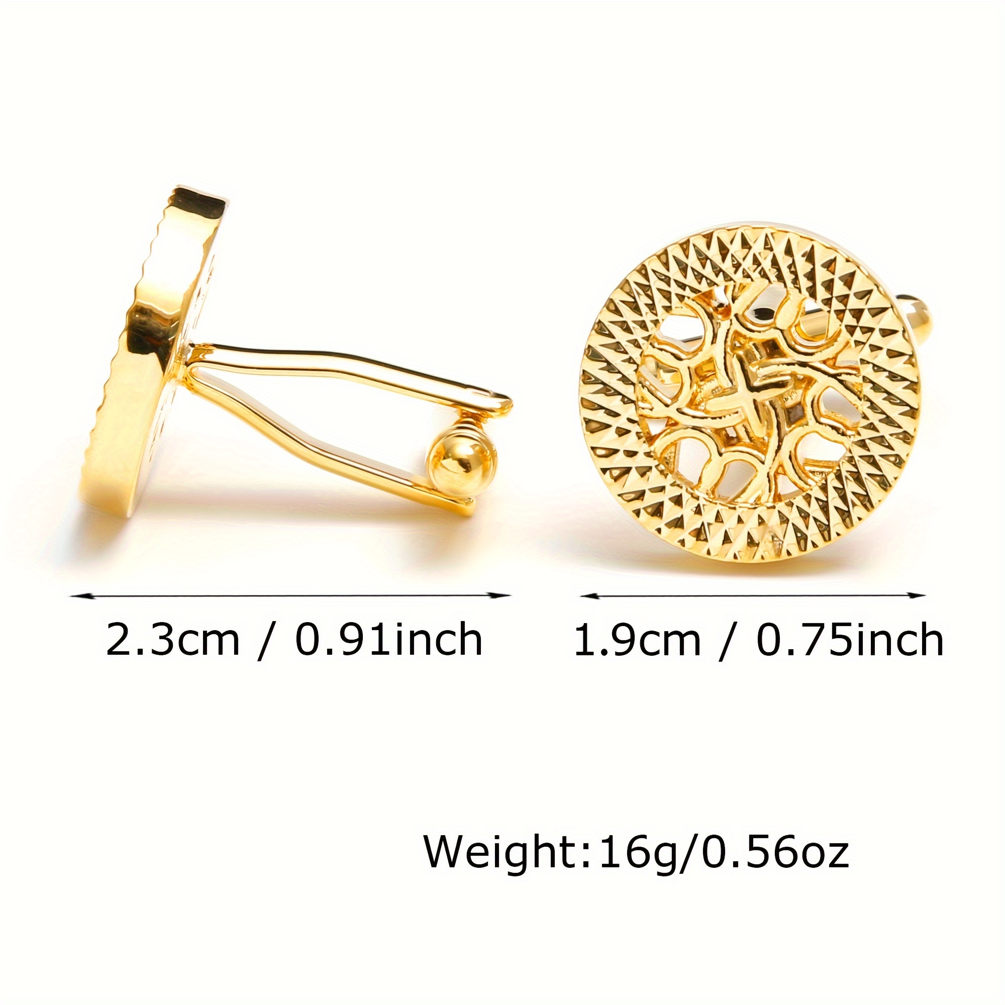 2pcs Creative Hollowed Out Art Carved Design Cufflinks