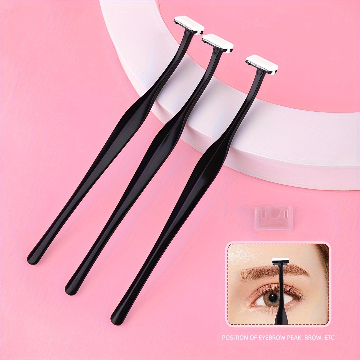 Image of 3pcs/set Eyebrow Razor Set, T-shaped Stainless Steel Safety Eyebrow Shaping Razor, Facial Hair Trimmer Eyebrow Shaper, Makeup Tools