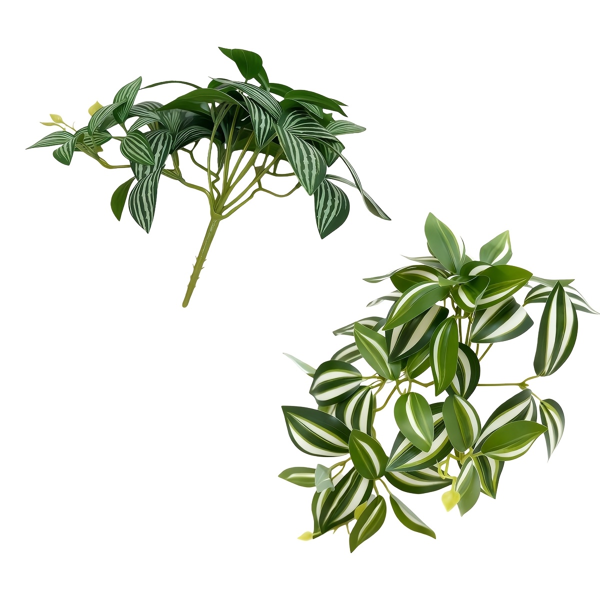 Image of 2pcs Set Of Mini Faux Plants, Artificial Potted Plants For Home Decor, Office Desk Indoor Fake Greenery, Country Style Plant (pot Not Included)