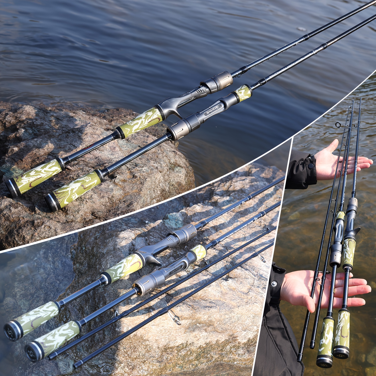 Sougayilang Fishing Rod Reel Combo, Fast Action 2 Pieces Fishing