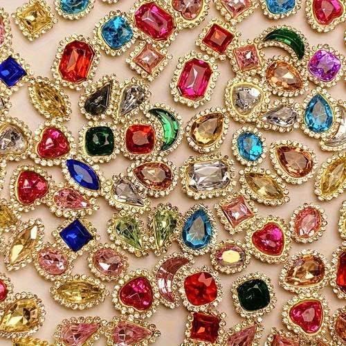 a set of 42 mixed color rhinestones and crystals for decoration suitable for fashion clothing shoes hats bags and craft accessory jewelry