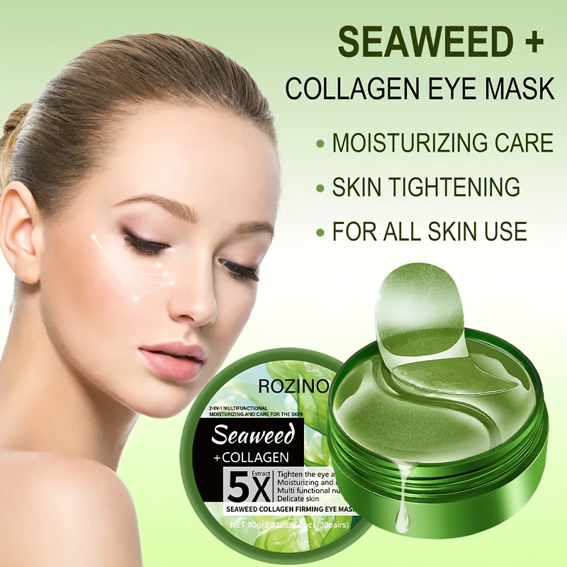   firm seaweed collagen eye mask   out puffy eye signs under eye patches moisturiz reduced dark circles eye bags wrinkles   suitable for swollen eye dark circles   fatigue eyes   loose swollen of signs Product details 7