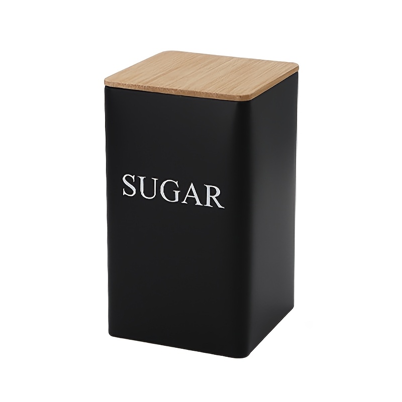 TEMU 1/3pcs Coffee, Sugar, And Tea Cans, Creative And Minimalist Style, Well Sealed, Simple And Convenient, Durable, With Waterproof Bamboo Cover,