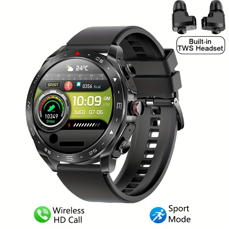 

Men's Smartwatch, Sports Device With Tws Earphones, Wireless Call, Outdoor Exercise, 400mah Battery Smartwatch