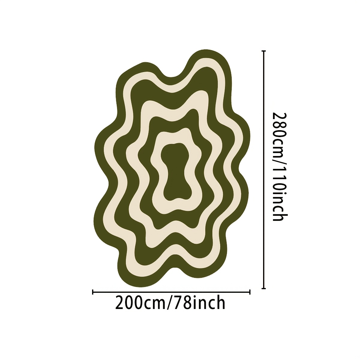 TEMU [Produit] Tapis, Salon Rétro Isobarique Irrégulier Style Ins, Motif , Tapis de Sol Irrégulier, Tapis Décoratif Vintage pour Table Basse, Luxe
