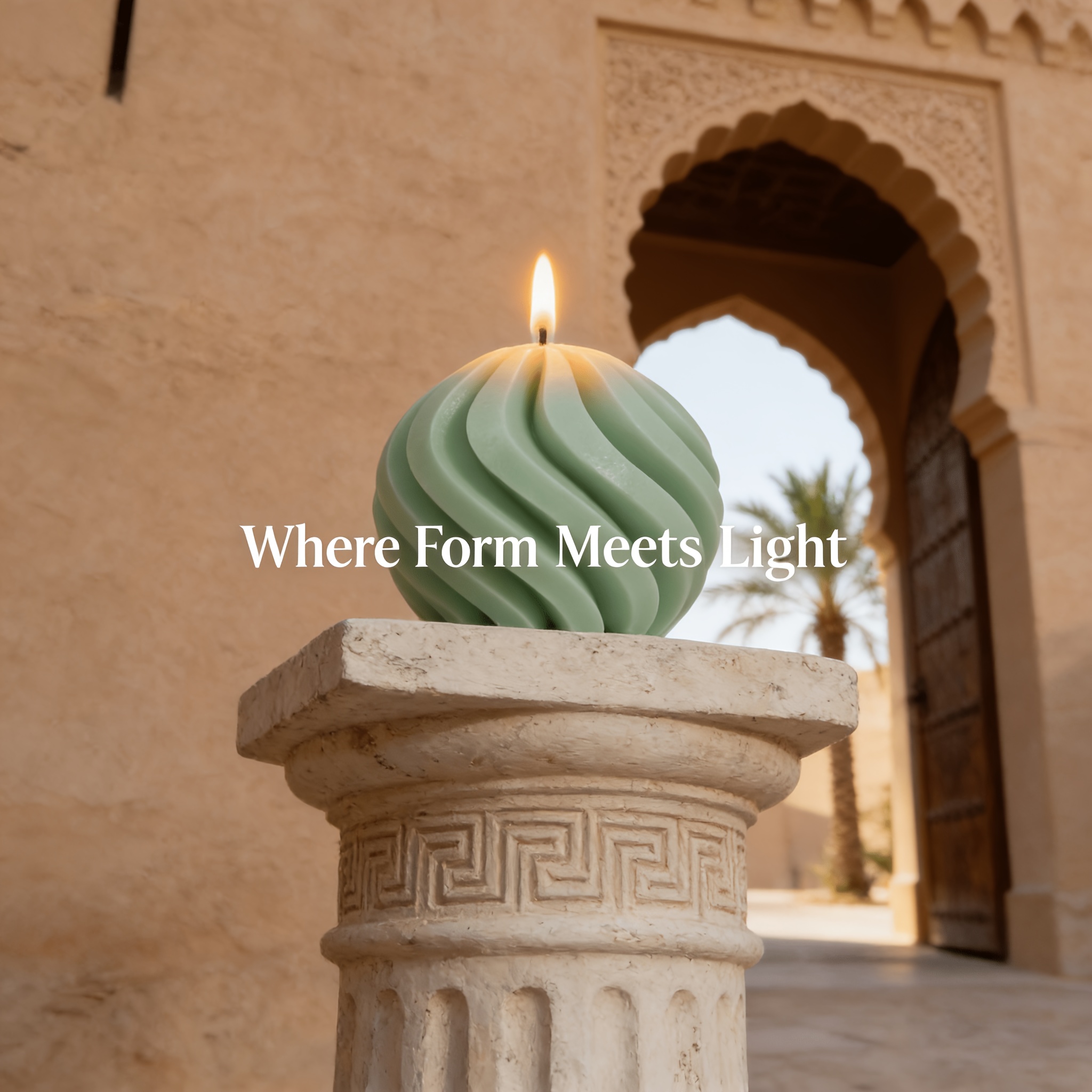 Floral Scented Candle 200G - 12+ Hour Burn Time - 3D Geometric Spiral Design Green Scented Candle for Home Decor, Living Room, Bedroom, Spa Gift - Clean Burning And Fresh Atmosphere