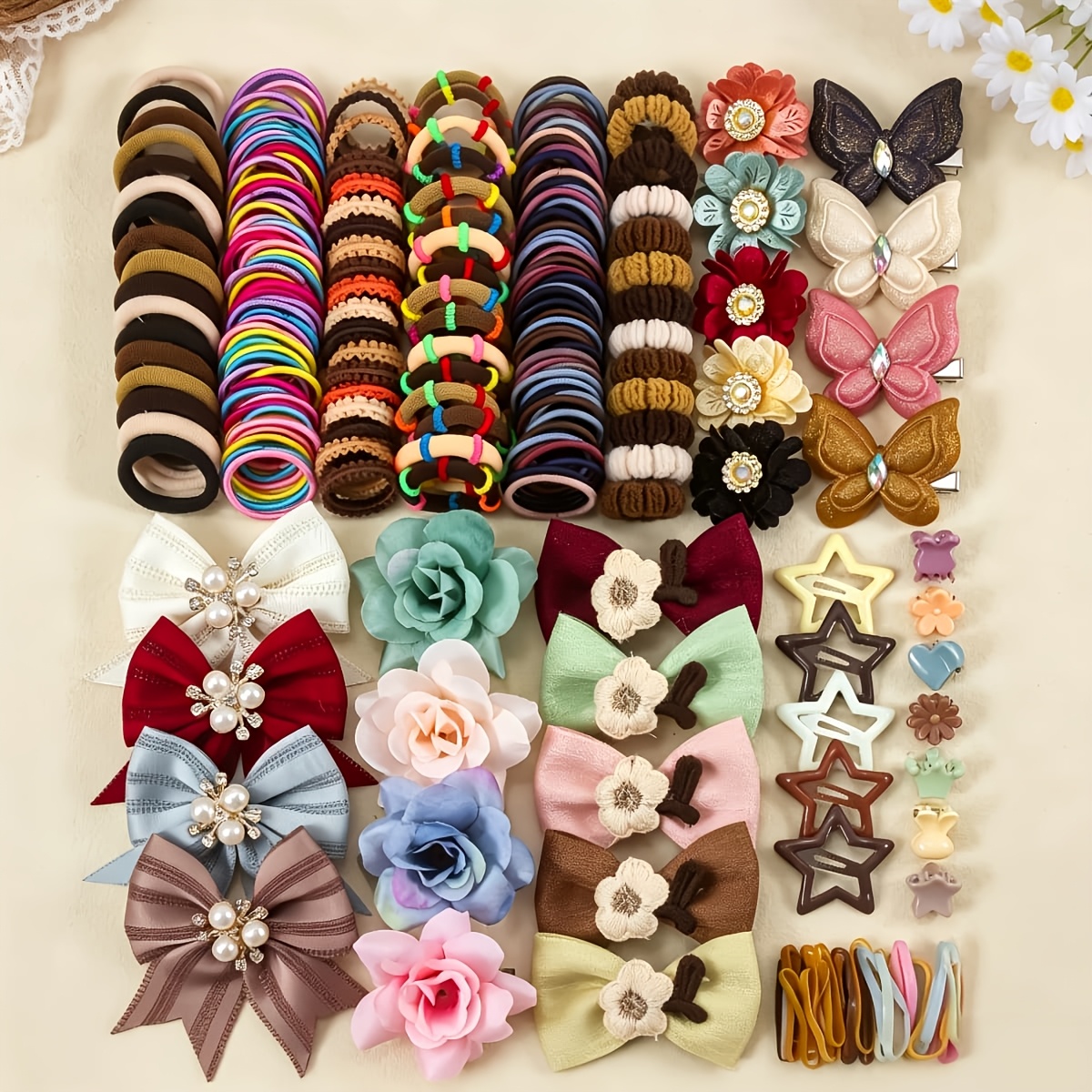104pcs Morandi Vintage Hair Accessory Set