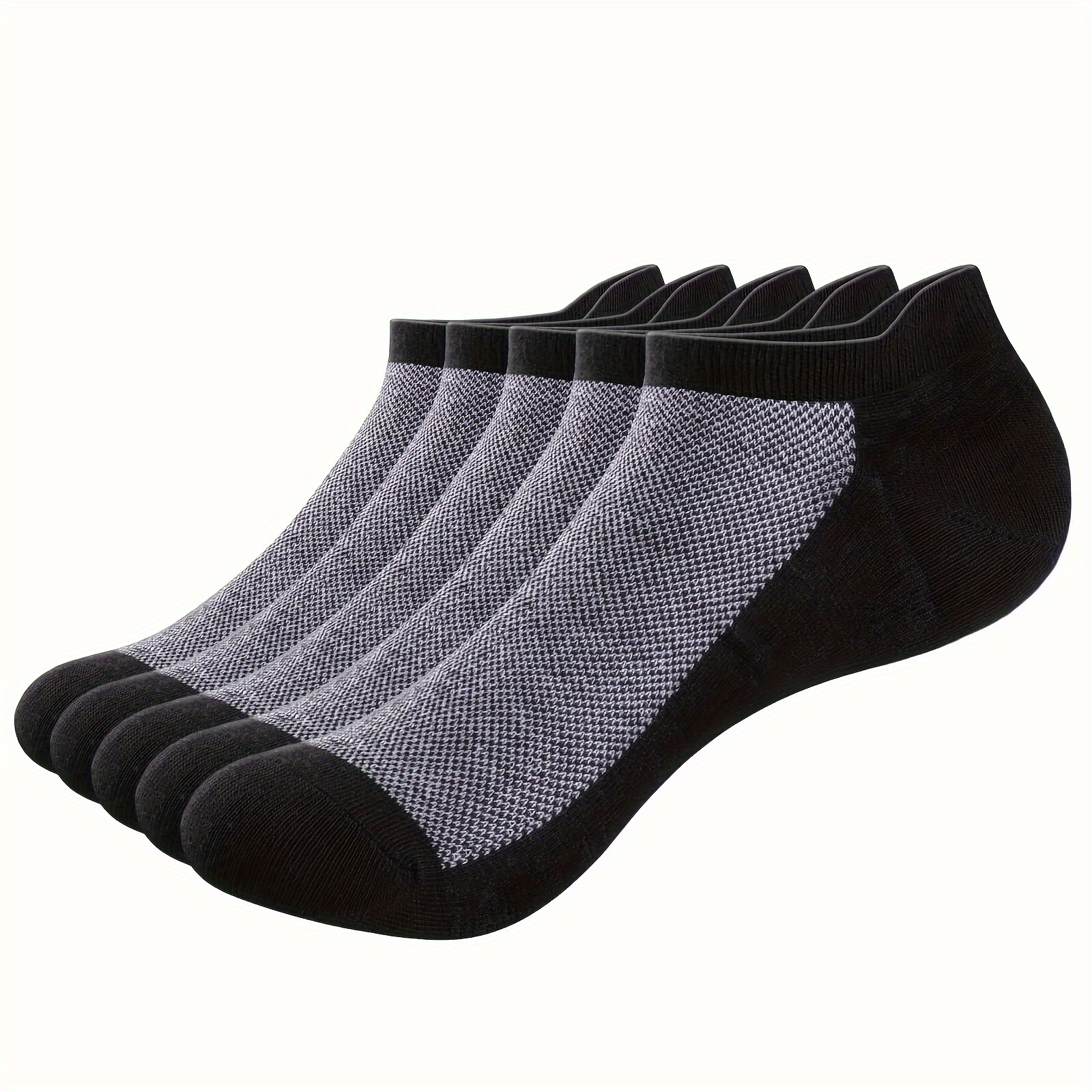 

5 Pairs Of Men's Anti Odor & Sweat Absorption Low Cut Socks, Comfy & Breathable Socks, For Daily & Outdoor Wearing, Spring And Summer