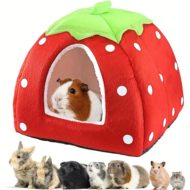 

1pc Random Color Soft Strawberry Bed For Small Pets - Suitable For Guinea Pigs