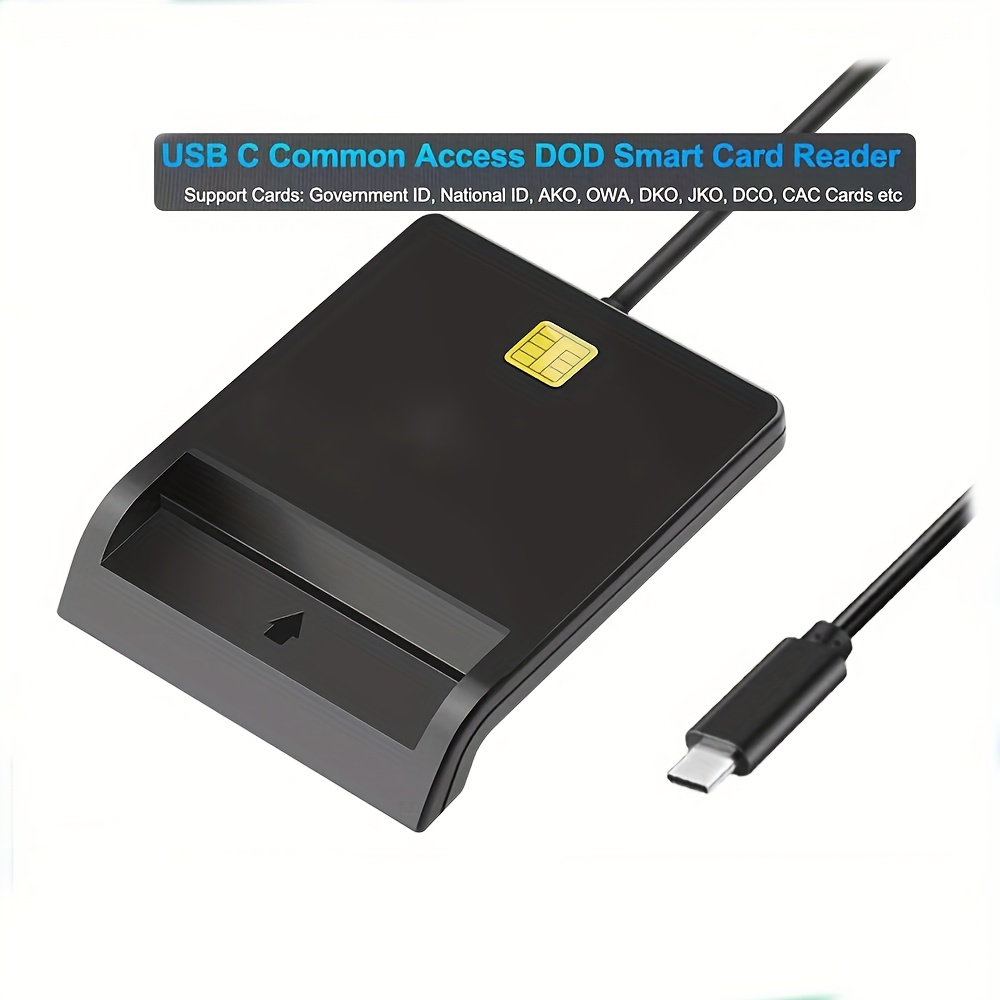 photo de l'article lecteur de cartes intelligent avec interface type-c pour ordinateurs et téléphones, lecteur cac usb c, compatibilité universelle avec  /11,   os 10.15 et   type c