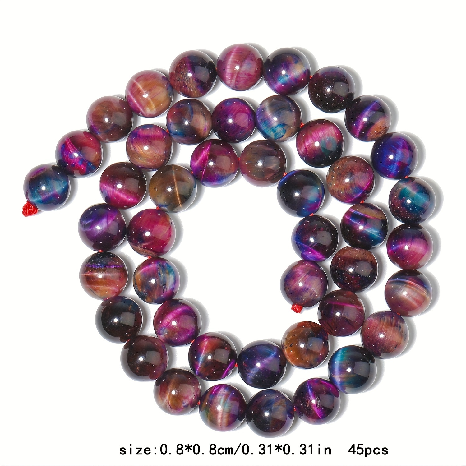 TEMU 6/8/10mm Aa Natural Stone Pink Tiger Eye Gorgeous Energy Stone Loose Spacer Beads For Jewelry Making Diy Fashion Bracelets Necklaces Earrings For Women Gifts