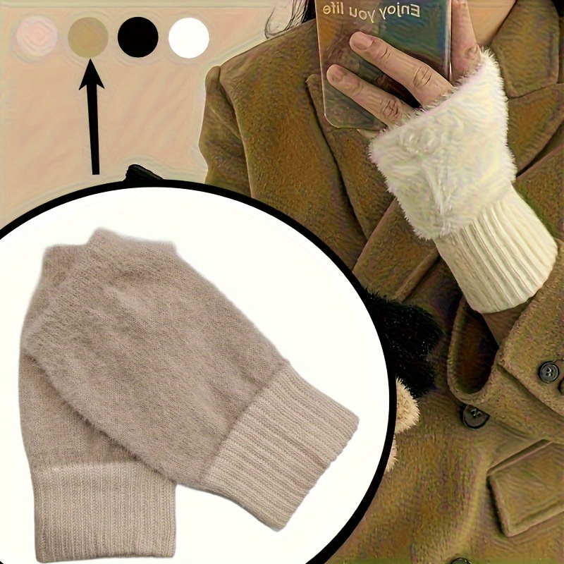 Women's Comfortable Fingerless Gloves, Soft and Warm