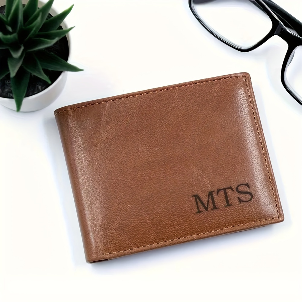 

1pc, Customized Personalized Leather Wallet, Personalized Text, Engraved Wallet , Best For Man Gift, Anniversary Gift, For Him, Perfect Gift, Valentine's Day