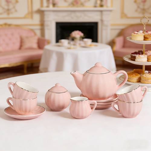 mini adorable ceramic tea set tea pot tea cups and cream easter birthday christmas gift for daughter